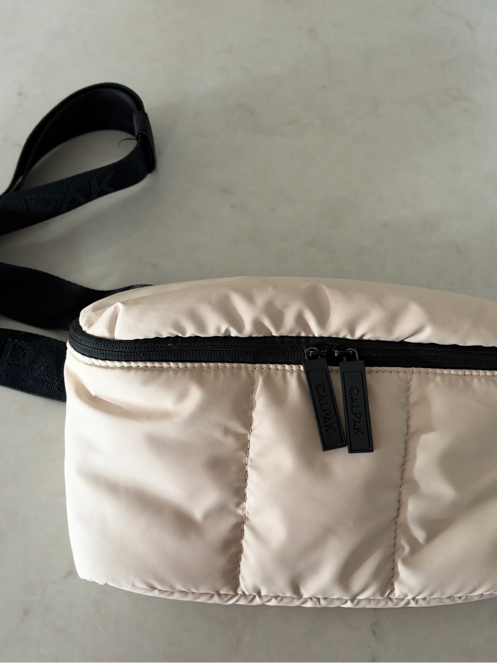 Calpak Luka Quilted Belt Bag in Oatmeal
